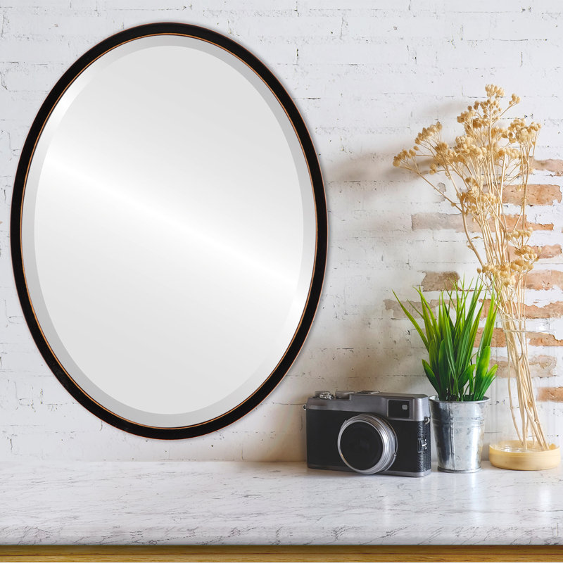 Miroir biseauté Javion, H 17,12 po x l 21,12 po, Noir frotté
