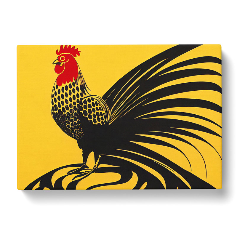 Modern Rooster Art Abstract - Wrapped Canvas, 40cm H x 60cm W x 3cm D