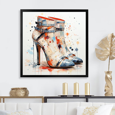Talons hauts blancs et gris Mid Century Elegance - Fashion High Heels Wall Art