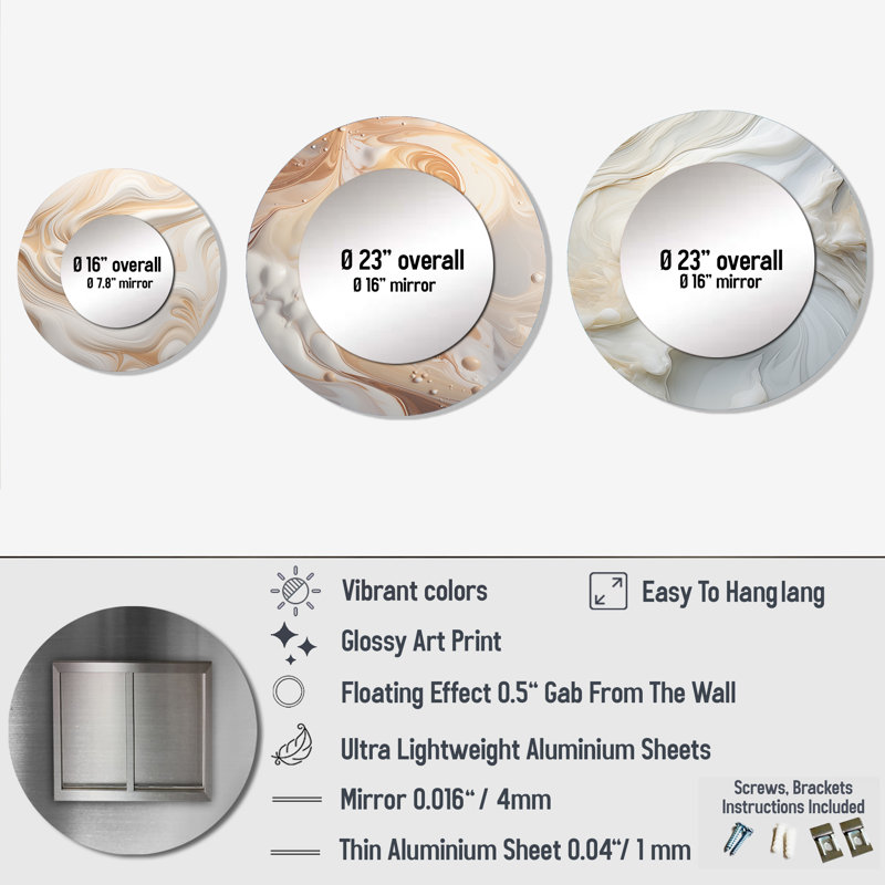 Devontrey Metal Round Mirror