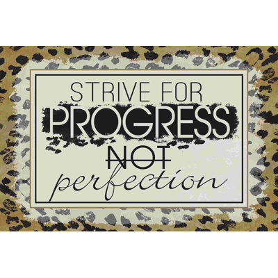 «Progress Not Perfection», art textuel sur toile tendue