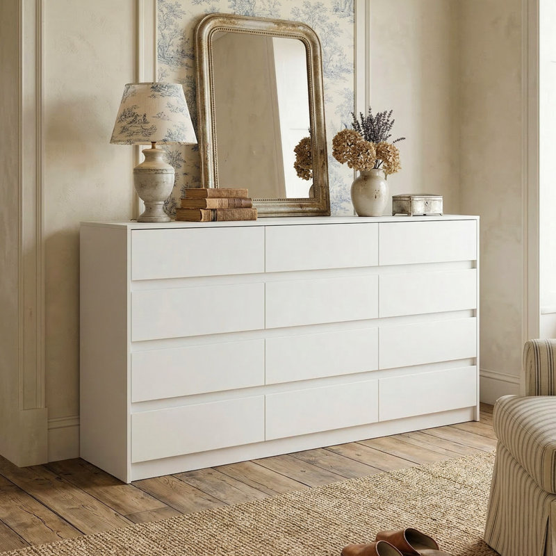 Commode 12 tiroirs Modern, Blanc