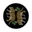 Sous-verres ronds en cuir vegan noir Leopard-119015241
