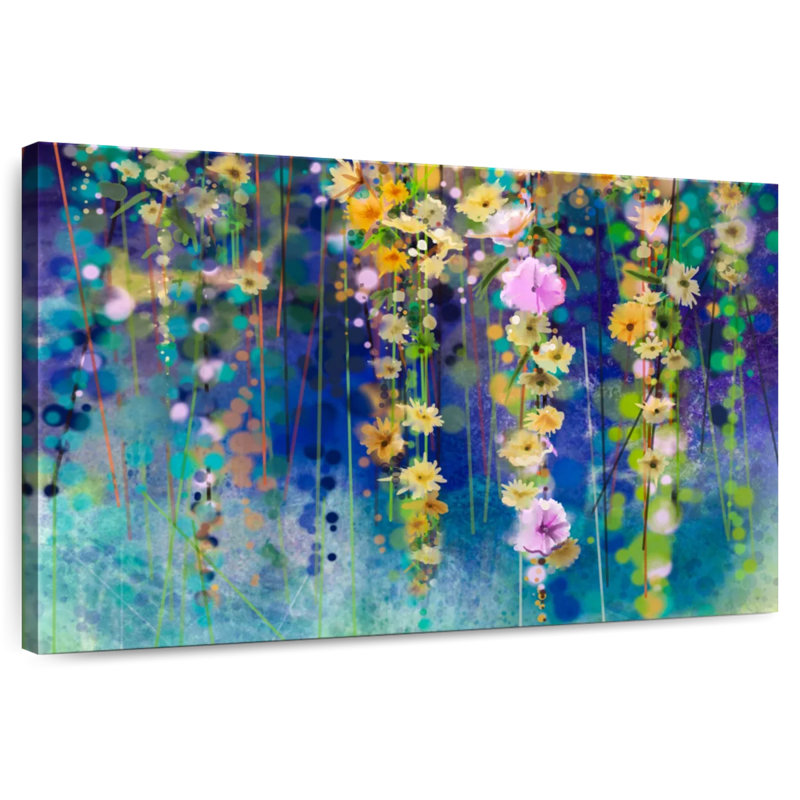 Harnek suspendu à motif floral abstrait, H 8 po x l 12 po
