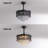 48" Dimmable Crystal Ceiling Fan Retractable Blades Ceiling Fan with LED Light and Remote Control