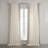 Caorran Semi Sheer Curtains for Bedroom - Solid Cotton Bordered Window Curtains Single Panel Drape-78968070