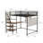 Full Size Loft Metal Bed For Bedroom And Dormitory, With Built-In Charging Station And LED Lighting-1547198358-1547198357