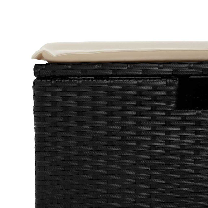 Ensemble de canapé de jardin Vidaxl noir, blanc crème