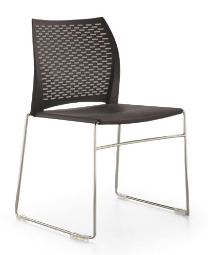 Chaise d'invité à traîneau réseau, Noir