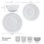 Embossed Crown 18-Piece Lightweight Chip-Resistant Bone China Dinnerware Set, Service for 6