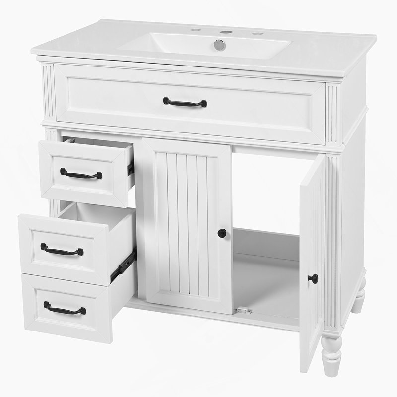 Meuble-lavabo 36 po avec lavabo, Blanc
