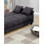 Canapé réglable en microfibre ébène avec rangement moelleux et canapé 1 pièce avec coussins de futon-689622961