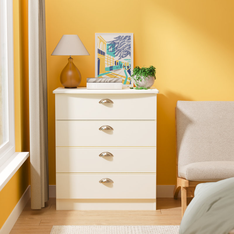 Conners 77cm W 4 - Drawer Chest of Drawers, Cream