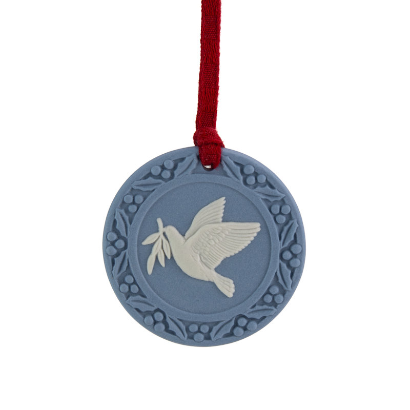 Festive Dove Ornament, Blue & White