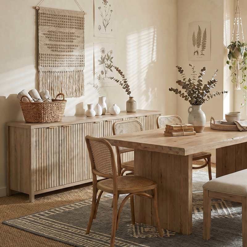 Nicolee 86" Sideboard, Sand Oak
