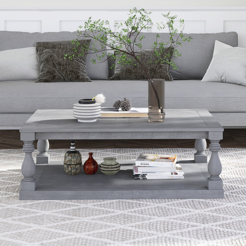 Table basse 45,2 "avec tablette, Gris