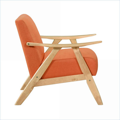 Chaise d'appoint rembourrée en tissu brun clair, siège rembourré et amp; Dossier, chaise en bois d'hévéa massif pour adultes, salon, chambre à coucher