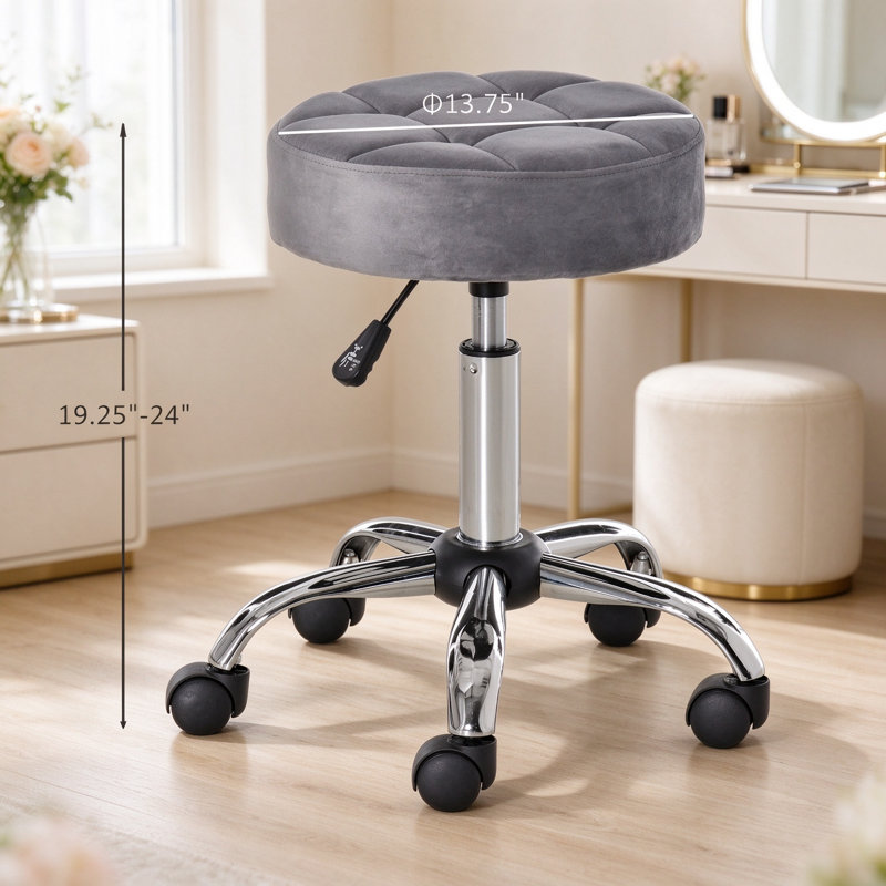 Tabouret de bureau à roulettes avec rehausseur réglable en hauteur