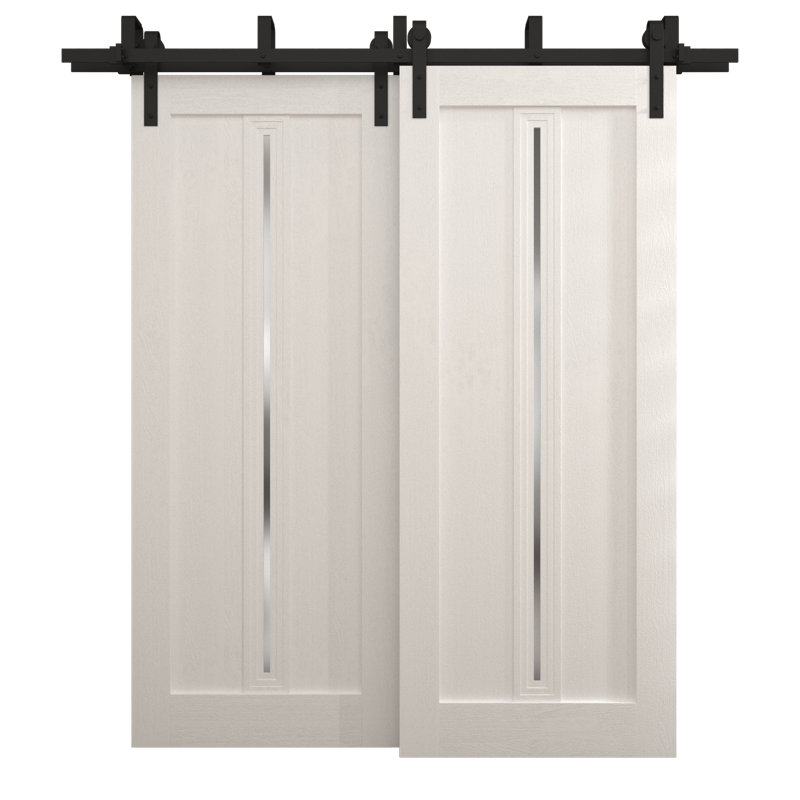 Sliding Closet Barn Bypass Doors | Ego 5014 | Modern Rails Hardware Set | Wood Solid Bedroom Wardrobe Doors, 84'' x 80''