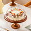 Assiette à gâteau ronde en bois pêche