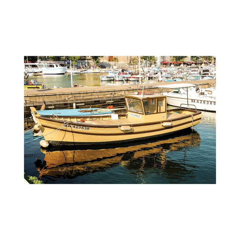 France Provence Port Sunset 1 Piece Wrapped Canvas Wall Art, 20.32 cm H x 30.48 cm W