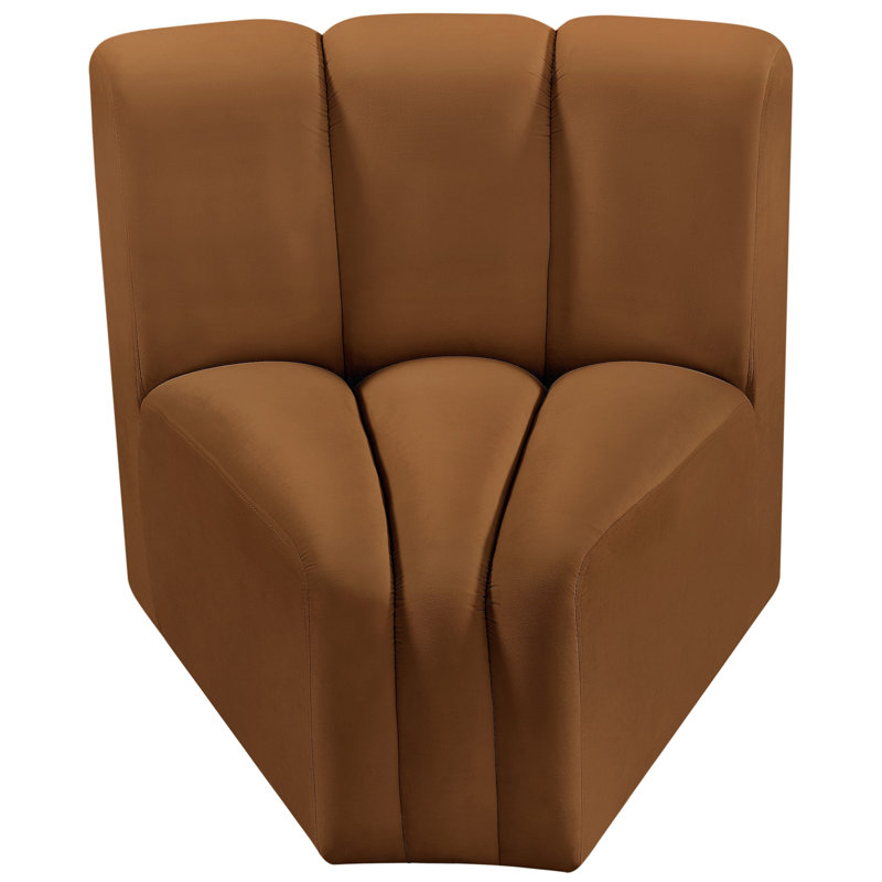 Holdina Velvet Side Chair, Saddle Brown Velvet