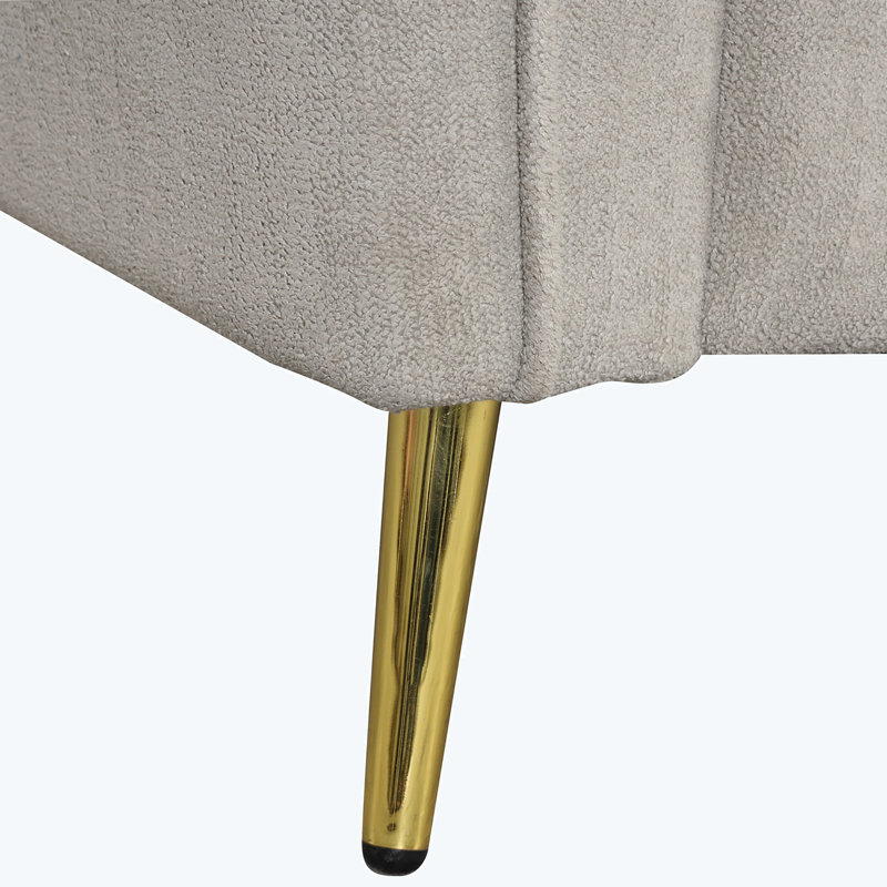 Causeuse rembourrée 58,45 po Shardul, Velours gris velours