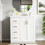 Ensemble de meuble-lavabo 30 po avec lavabo en céramique, armoire de rangement en bois massif, ensemble de meuble-lavabo autoportant avec 3 tiroirs et portes à fermeture douce-416287027-416287028