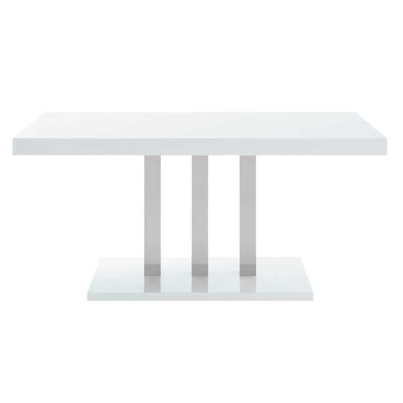 Creston White High Gloss And Chrome Dining Table