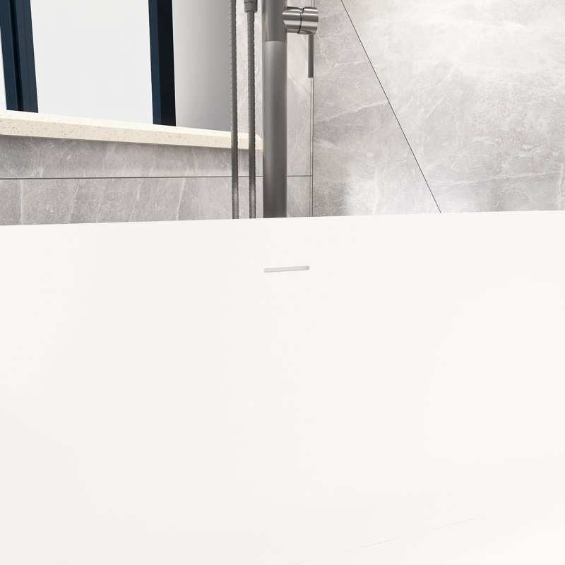 59.06'' x 29.53'' Freestanding Soaking Solid Surface Bathtub