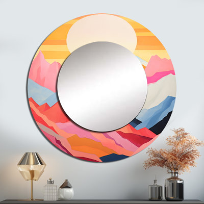 Mountains Sunrise Realms II - Mountains Round Mirror Wall Decor_MTMIR116442