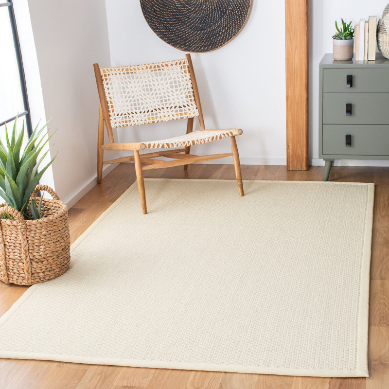 Tapis de couleur unie en laine et sisal Segers Beach, Rectangle de 5 pi x 8 pi