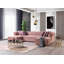 Lorena Pink Velvet Sectional Chaise-92113158