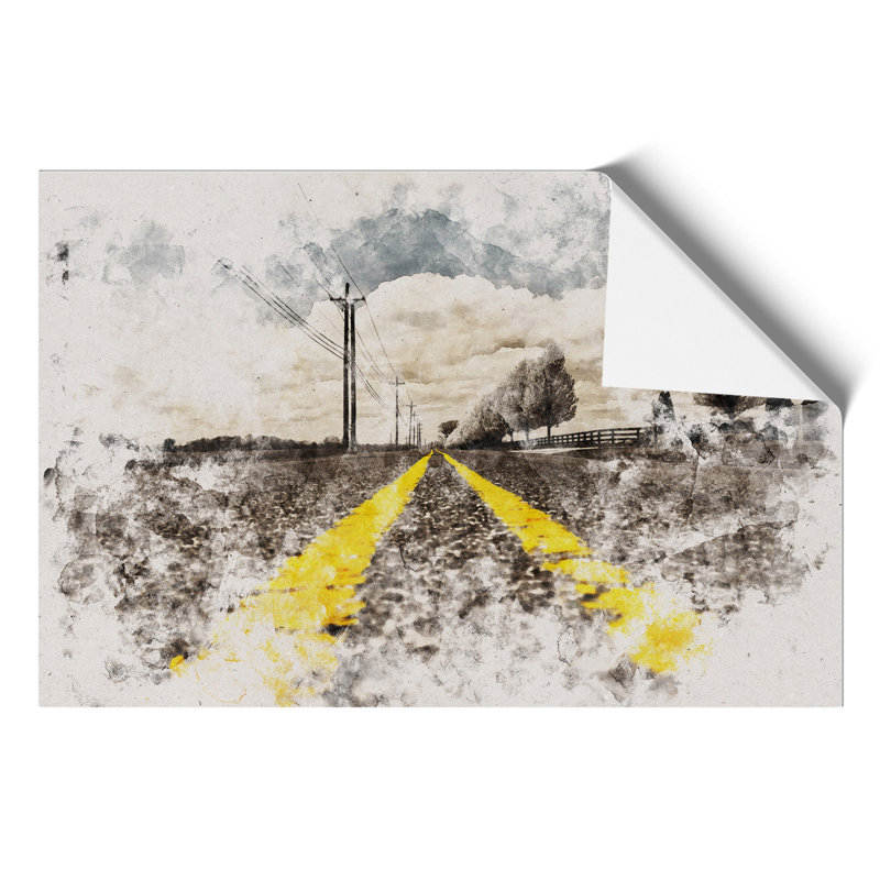 The Open Road Watercolour - Frameless Print, 42cm H x 59cm W x 0.1cm D