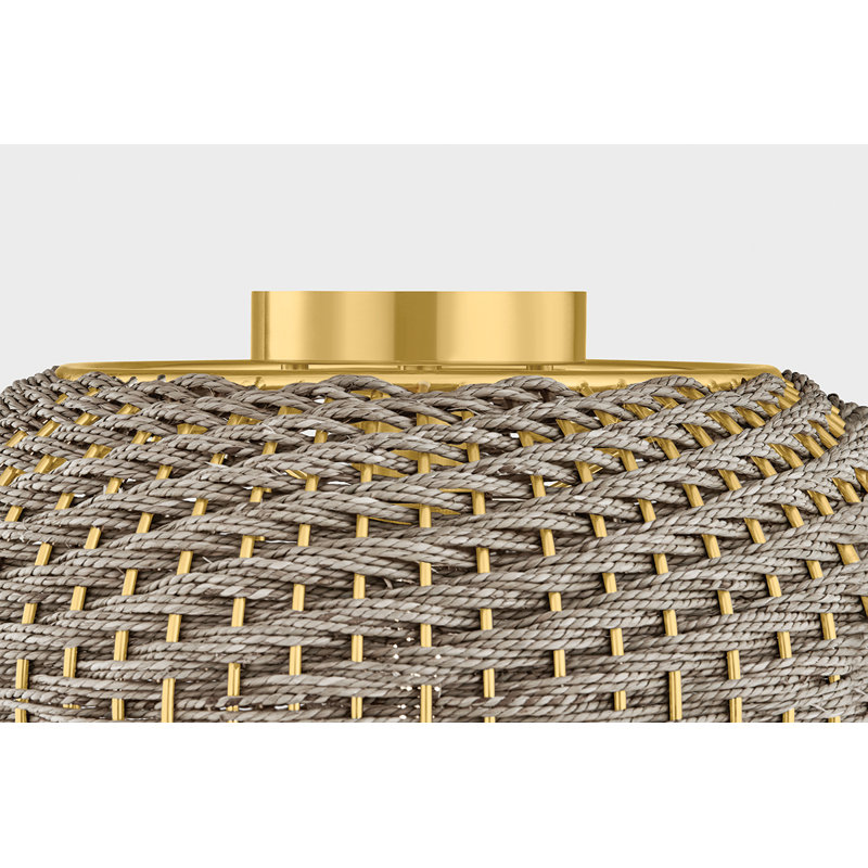 Penarth Flush Mount in Aged Brass