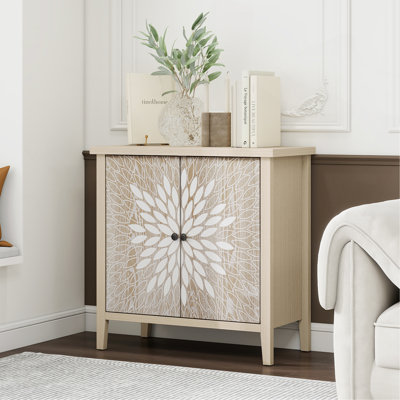 Armoire de rangement sculptée à 2 portes avec tablette réglable