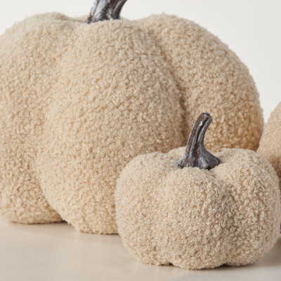 Ensemble de citrouille crème et pelucheux Boucle
