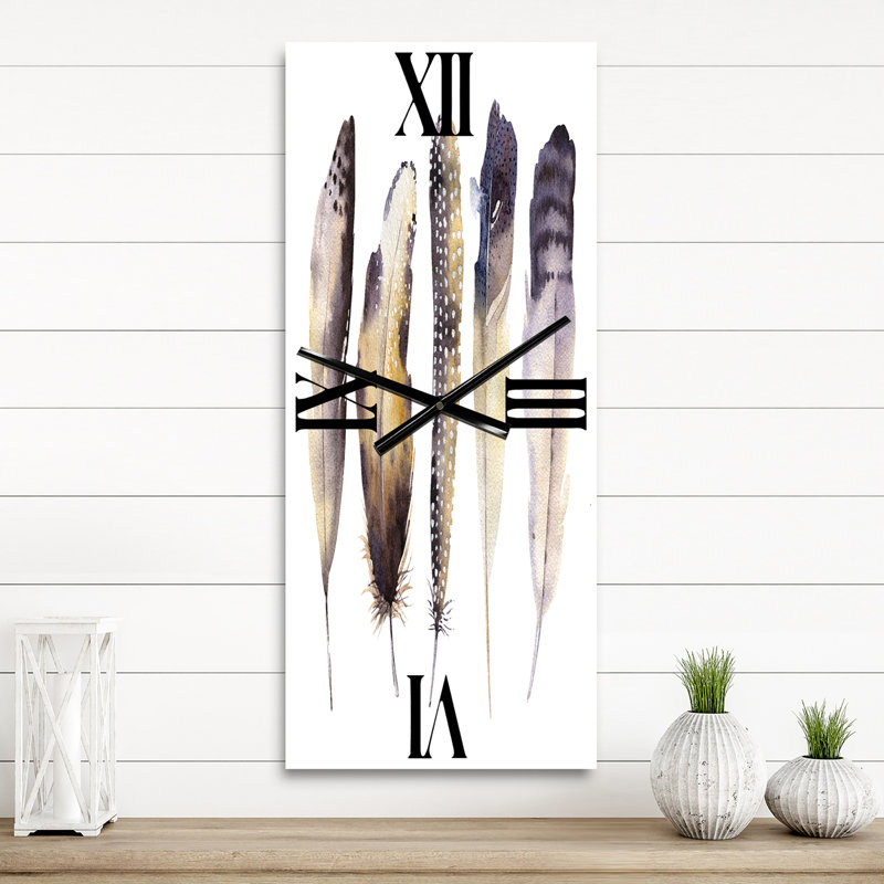 Horloge murale Ethnic Feathers I, Petit