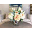 Mixed Bouquet in Ribbed Glass Vase