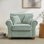 Fauteuil d'appoint de 104 cm (40,94 po) avec pieds en bois massif, 2 coussins décoratifs inclus, fauteuil ergonomique avec accoudoirs incurvés pour salon, chambre ou coin lecture