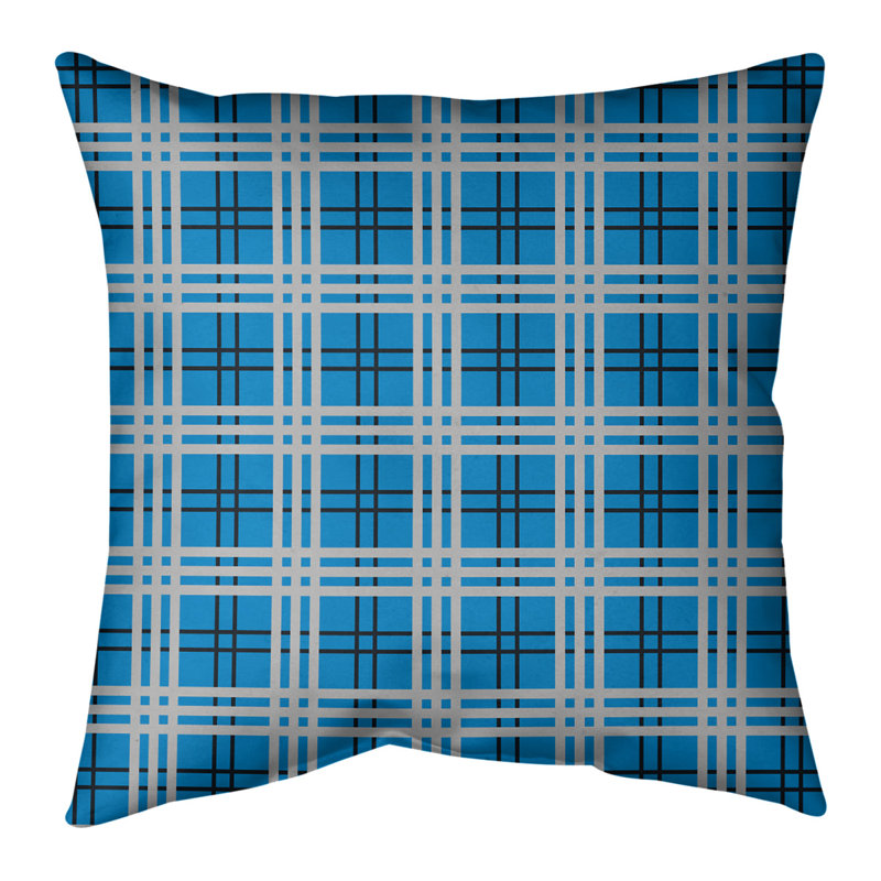 Coussin Los Angeles, 18" x 18", Polyester/ Bourre en polyester, Bleu moyen Carolina 