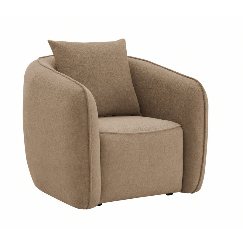 Fauteuil, fauteuil rembourré avec 1 oreiller, Brun