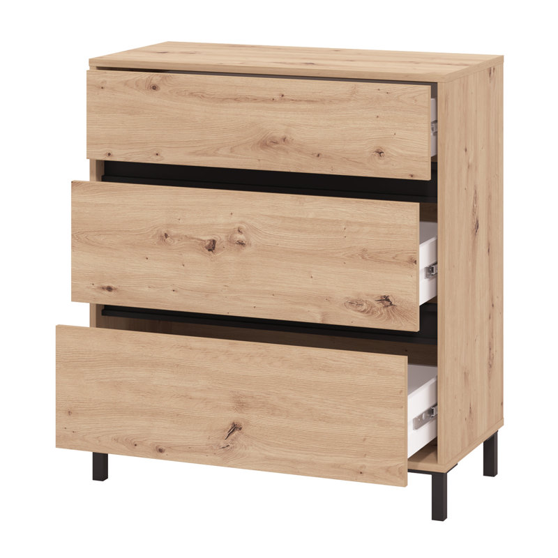 MARRON Cabinet 80 Oak/Black, Brown