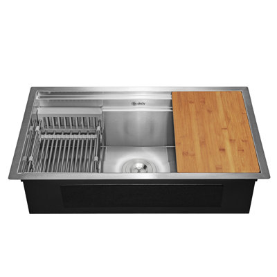 33" L x 22" W Undermount Kitchen Sink with Basket Strainer