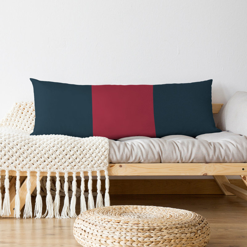 Polyester Medium Pillow, Dark Blue/Red, Houston 