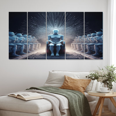 AI Consciousness - Robot Wall Decor - 5 Equal Panels
