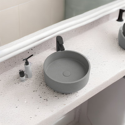 MONSFEST 15.4 " Concrete Circular Bathroom Sink