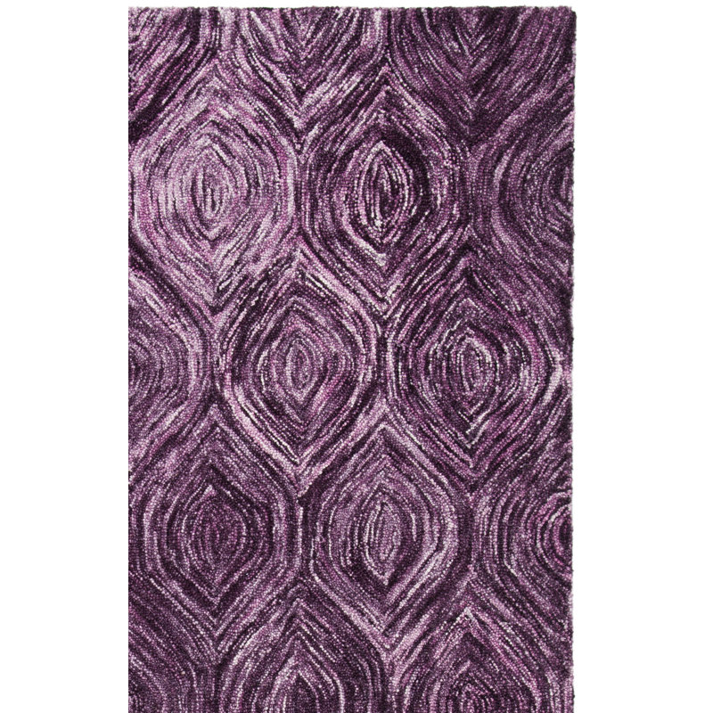 Tapis mauve en laine touffeté à la main Alora, Tapis de couloir 2 pi 3 po x 8 pi