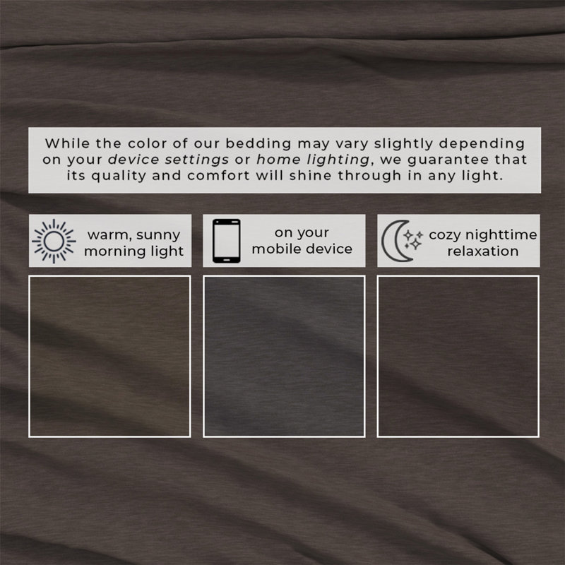 Ultra-Soft Cotton Heathered Melange Jersey Knit Sheet Set, Twin with 1 Pillowcase, Charcoal
