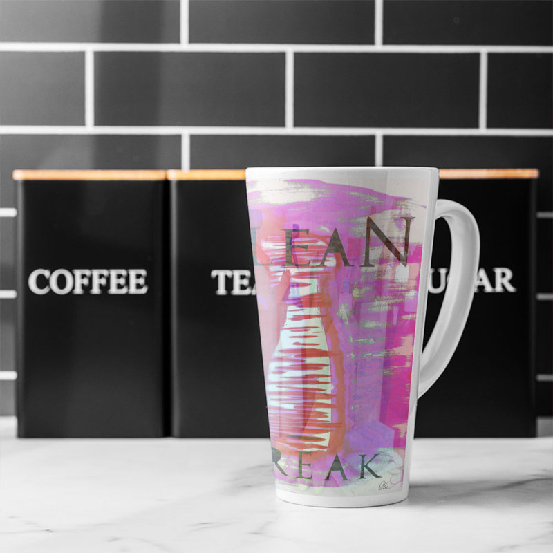 Clean Freak Latte Mug, Pink